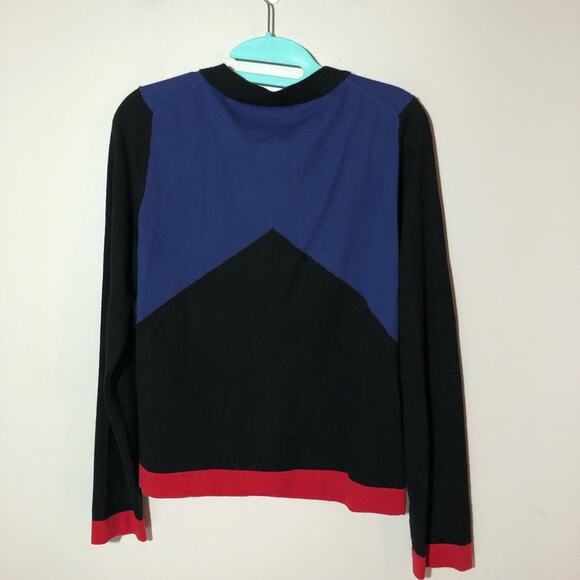 Marc Cain womens N4(us10) colorblock cardigan sweater wool silk cashmere career - Picture 2 of 10